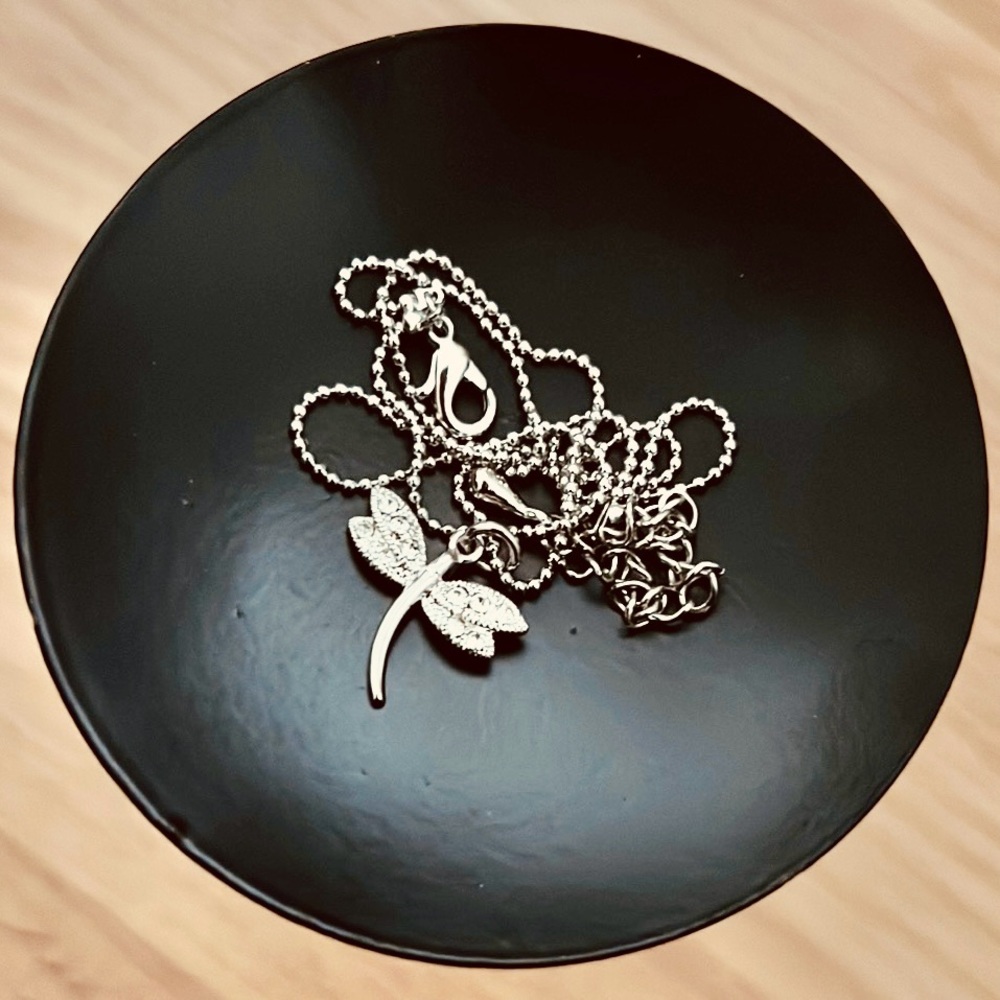 Silver Tone Dragonfly Anklet